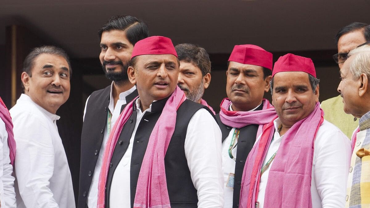 <div class="paragraphs"><p>Samajwadi Party MPs Akhilesh Yadav and Dharmendra Yadav, NCP MP Praful Patel and others.</p></div>