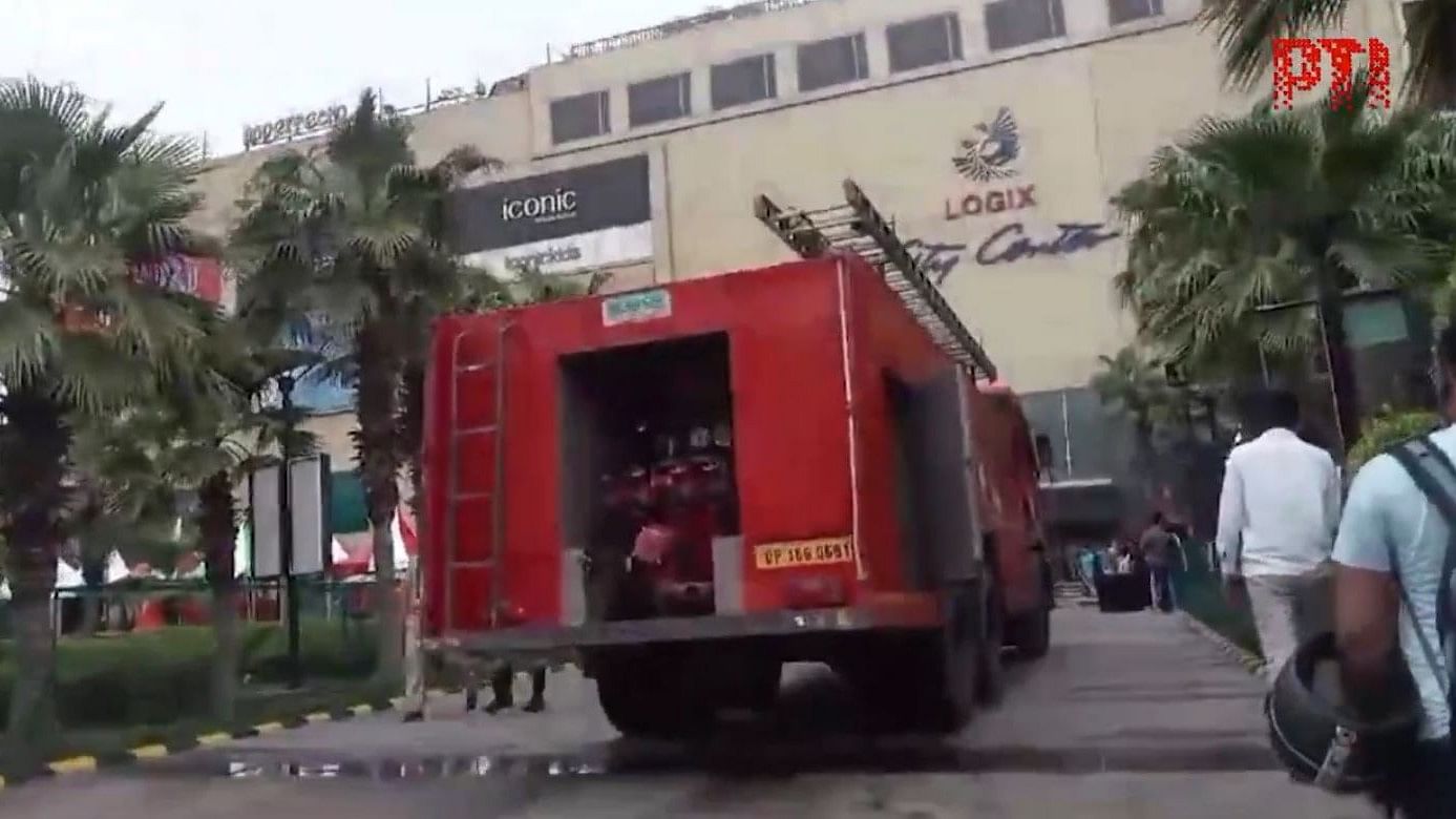 <div class="paragraphs"><p>A fire engine outside the Logix Mall, July 5, 2024.</p></div>