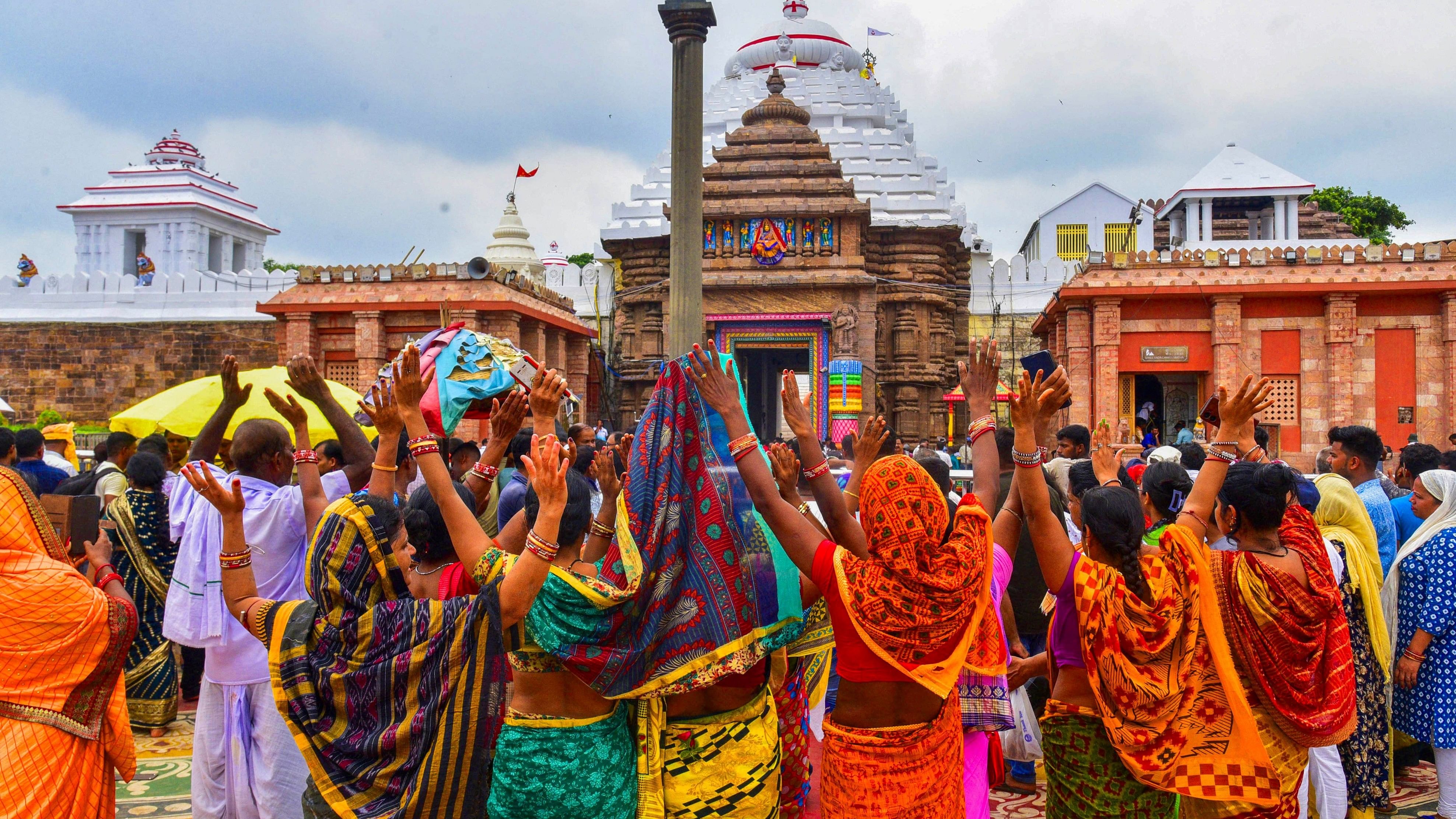 <div class="paragraphs"><p>Devotees during the reopening of the Ratna Bhandar at the Jagannath Temple, in Puri.</p></div>