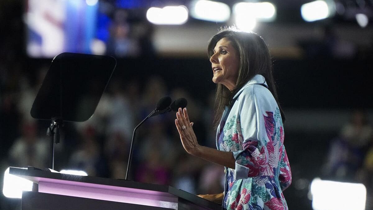 <div class="paragraphs"><p>Former US Ambassador to the United Nations Nikki Haley speaks on Day 2 of the Republican National Convention (RNC), at the Fiserv Forum in Milwaukee, Wisconsin, US, July 16, 2024.</p></div>