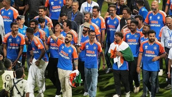 <div class="paragraphs"><p>India cricket team felicitation in Mumbai after T20 World Cup victory.</p></div>