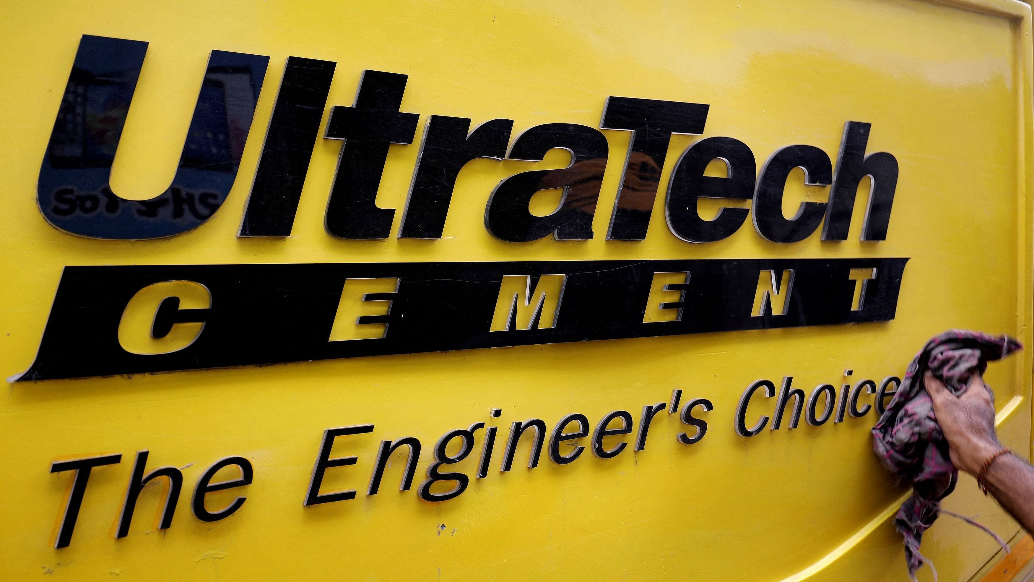 <div class="paragraphs"><p>Representative image showing the banner with the logo of UltraTech cement.</p></div>