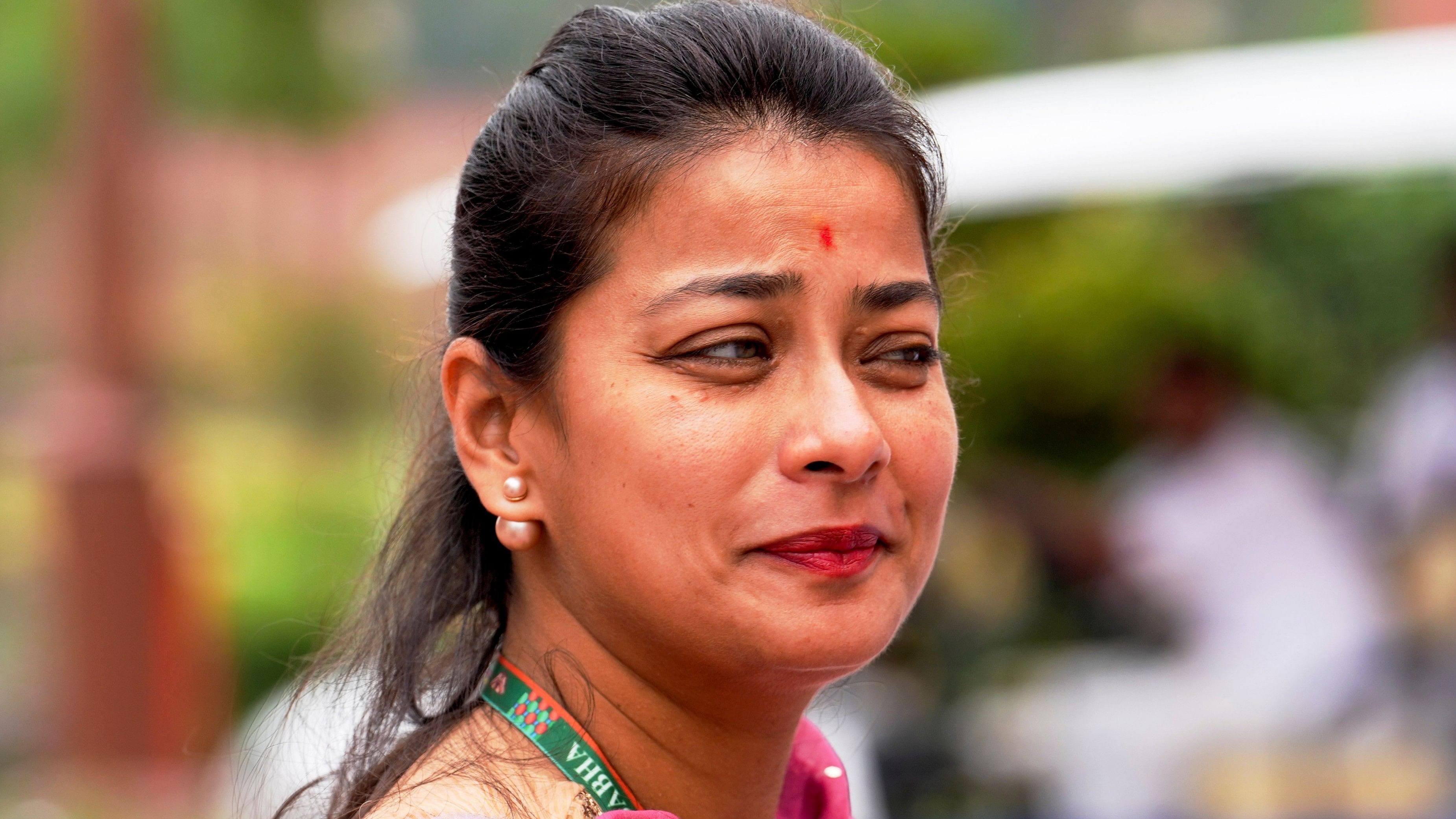 <div class="paragraphs"><p>Congress MP Praniti Shinde at the Parliament House complex during the first session of the 18th Lok Sabha, in New Delhi, Tuesday, June 25, 2024.</p></div>