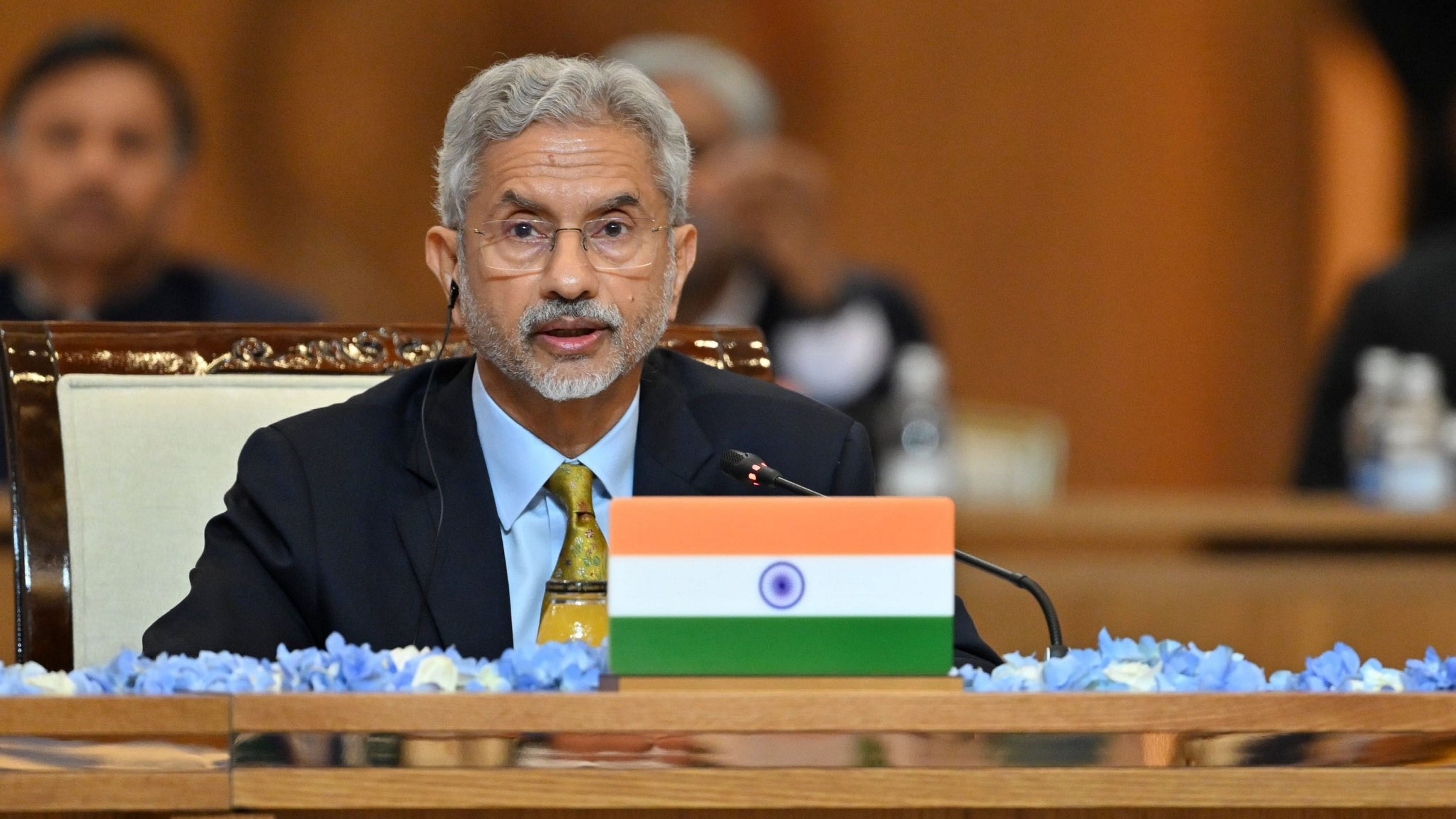 <div class="paragraphs"><p>External Affairs Minister Dr S Jaishankar delivering India's statement at the Summit of SCO Council of Heads of States on behalf of PM Modi, in Astana</p></div>