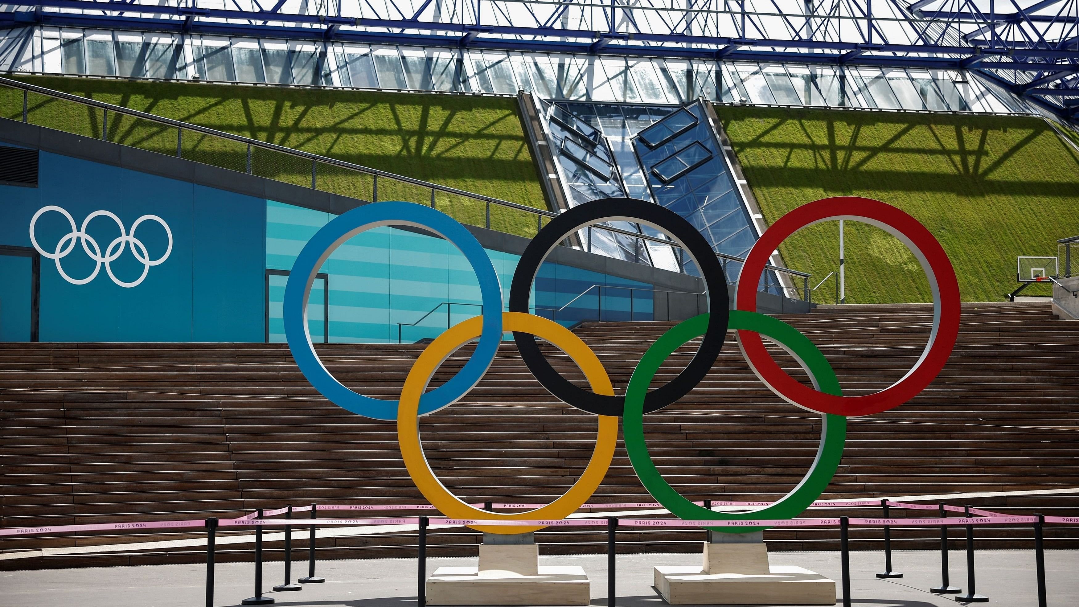 <div class="paragraphs"><p>Olympic rings are displayed in front of Bercy Arena, ahead of the Paris 2024 Olympic and Paralympic Games, in Paris, France, July 4, 2024. </p></div>