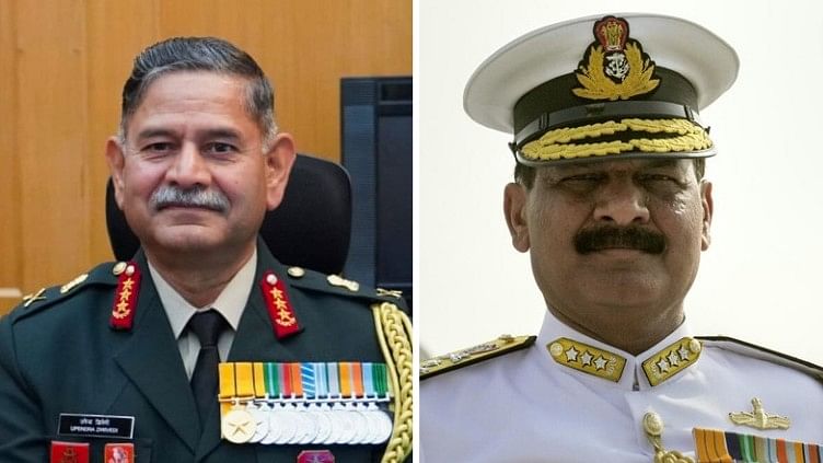 <div class="paragraphs"><p>Chief of the Army Staff&nbsp;Gen Upendra Dwivedi and&nbsp;Chief of the Naval Staff&nbsp;Dinesh Kumar Tripathi</p></div>