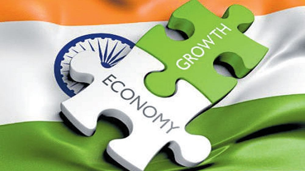 <div class="paragraphs"><p>An illutration with the Indian flag and the words 'economy' and 'growth'. For representational purposes.</p></div>