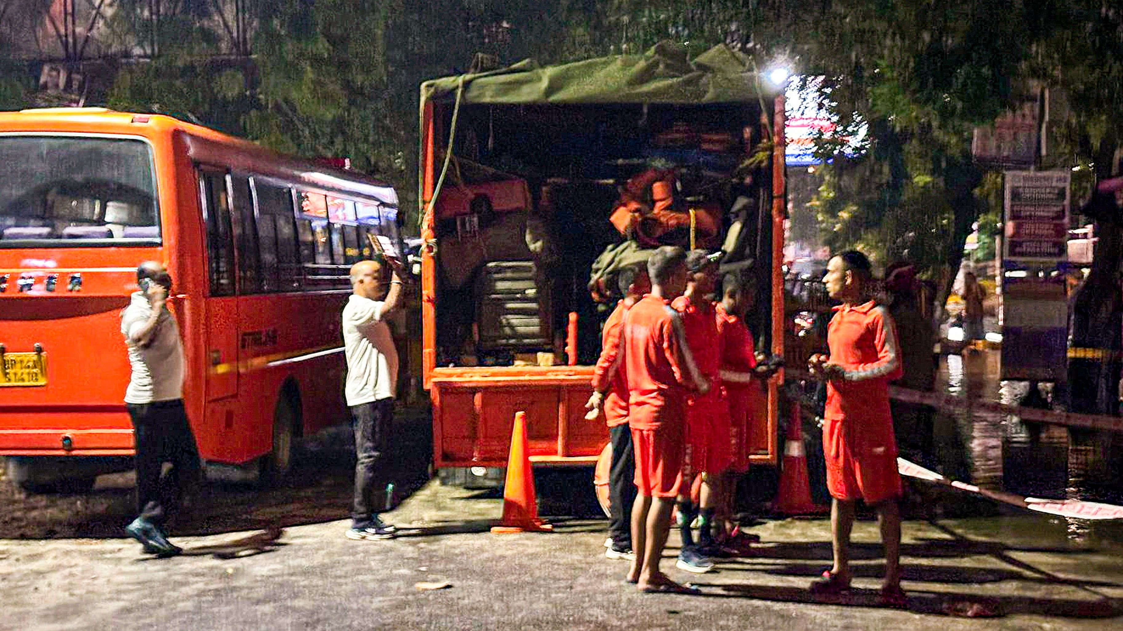 <div class="paragraphs"><p>Rescue operation underway for missing students after a nearby drain burst caused flooding at the basement of a UPSC coaching centre, in Delhi’s Old Rajendra Nagar, Saturday, July 27, 2024.</p></div>