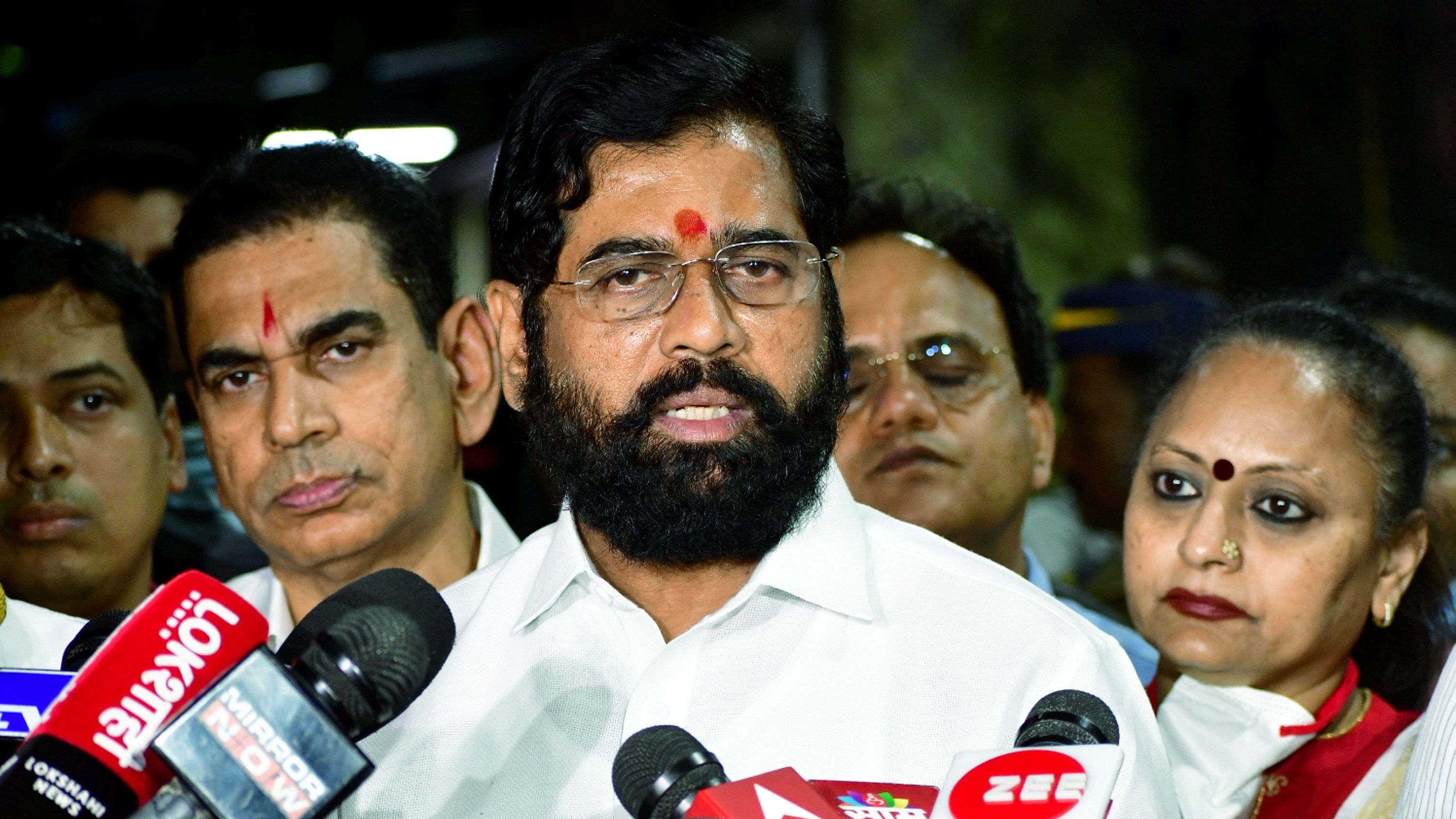 <div class="paragraphs"><p>Maharashtra CM Eknath Shinde talks to the media</p></div>