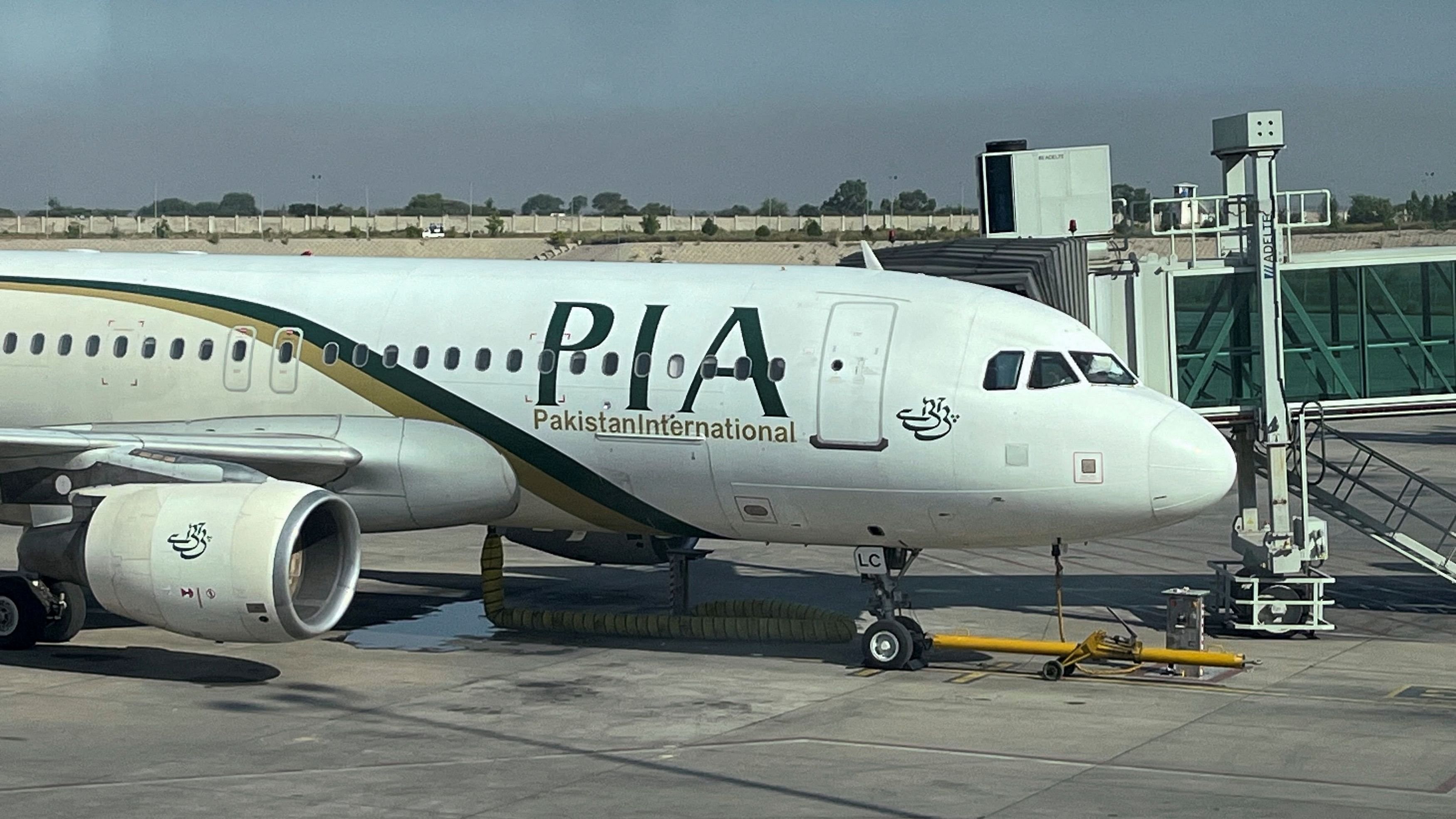 <div class="paragraphs"><p> View of a Pakistan International Airlines  passenger plane.</p></div>