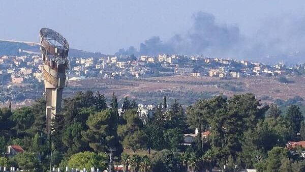 <div class="paragraphs"><p>moke rises above Lebanon, amid cross-border hostilities between&nbsp;Hezbollah&nbsp;and Israeli forces, as seen from northern Israel.&nbsp;</p></div>