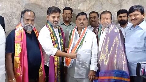 <div class="paragraphs"><p>MLA Gudem Mahipal Reddy with&nbsp;Chief Minister A Revanth Reddy.&nbsp;</p></div>