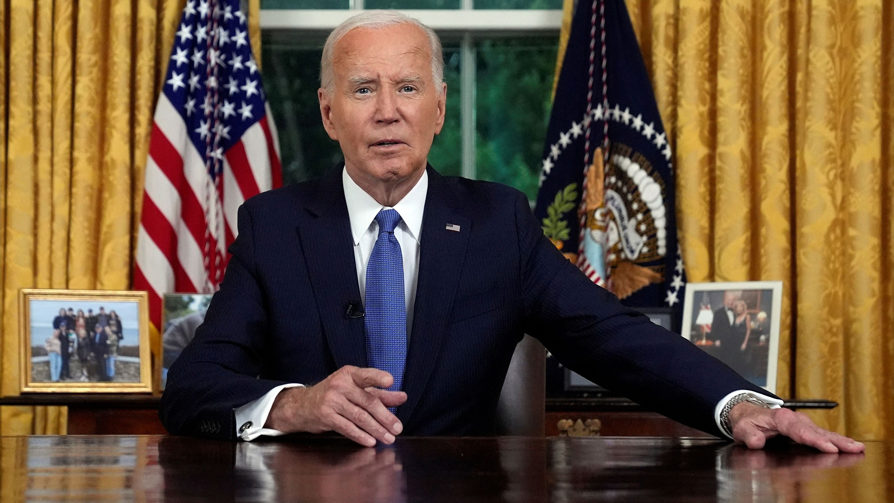 <div class="paragraphs"><p>US President Joe Biden addresses the nation on his decision to end his reelection bid in Washington.</p></div>