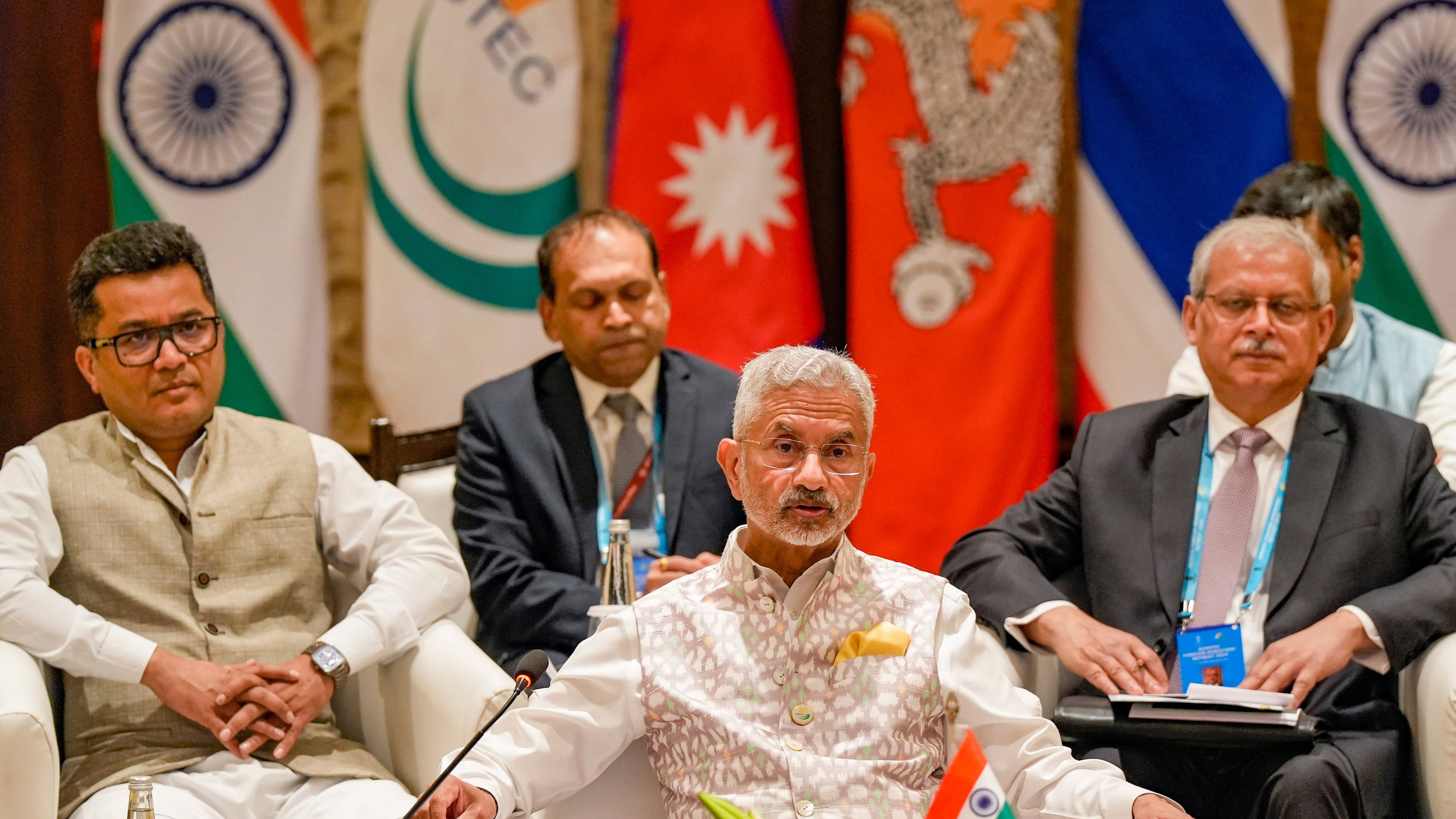 <div class="paragraphs"><p>Union External Affairs Minister S Jaishankar with others during the 2nd BIMSTEC Foreign Ministers Retreat, in New Delhi, Thursday, July 11, 2024. </p></div>