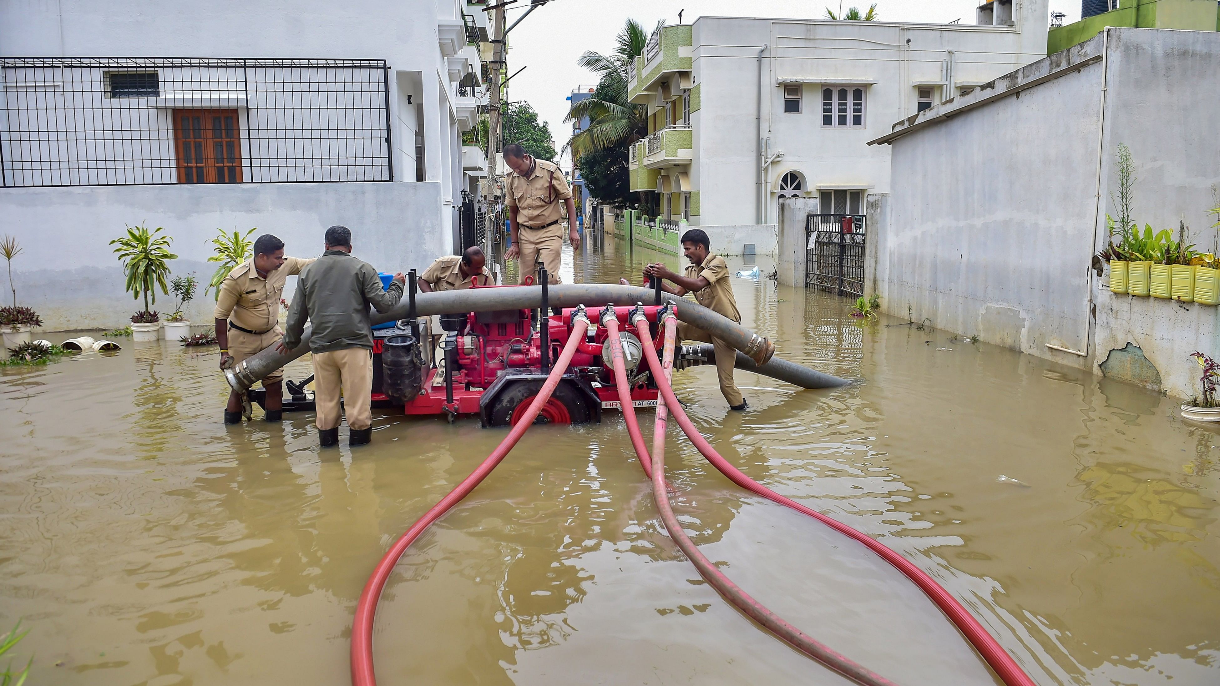 <div class="paragraphs"><p>Personnel pump water from a flooded street. (Representational Picture)</p></div>