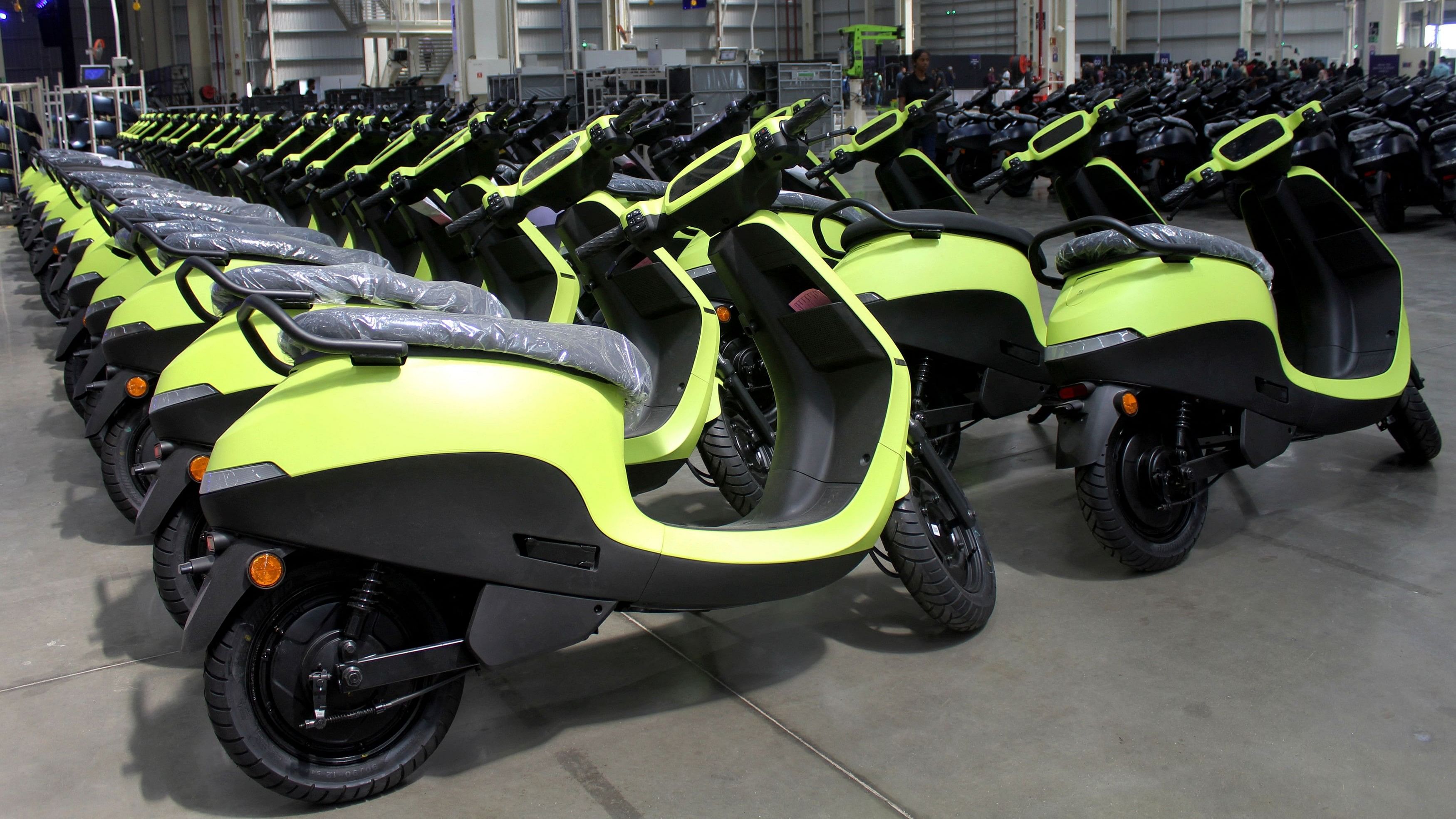 <div class="paragraphs"><p>Ola Electric's S1 Air e-scooters.</p></div>