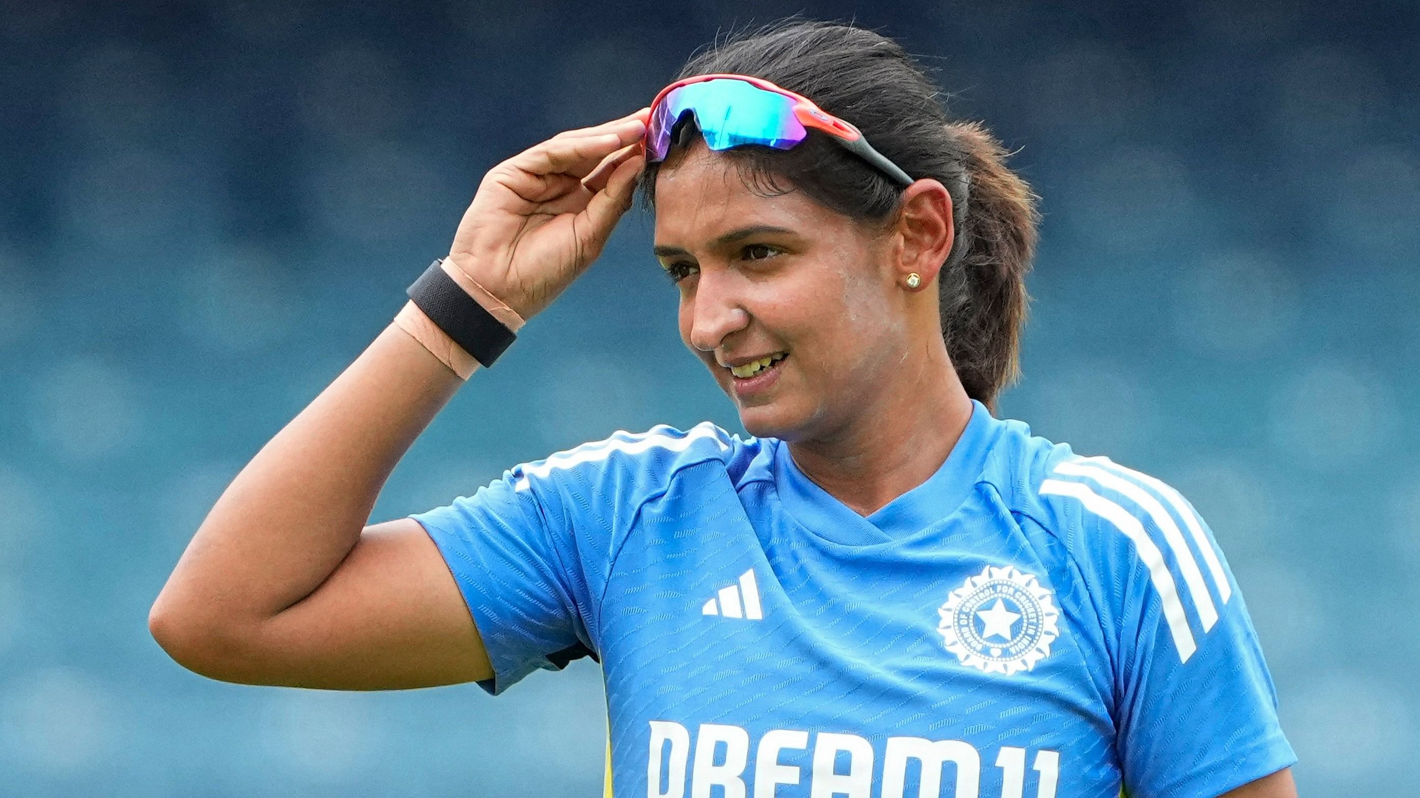 <div class="paragraphs"><p>Indian captain Harmanpreet Kaur during a practice session.</p></div>