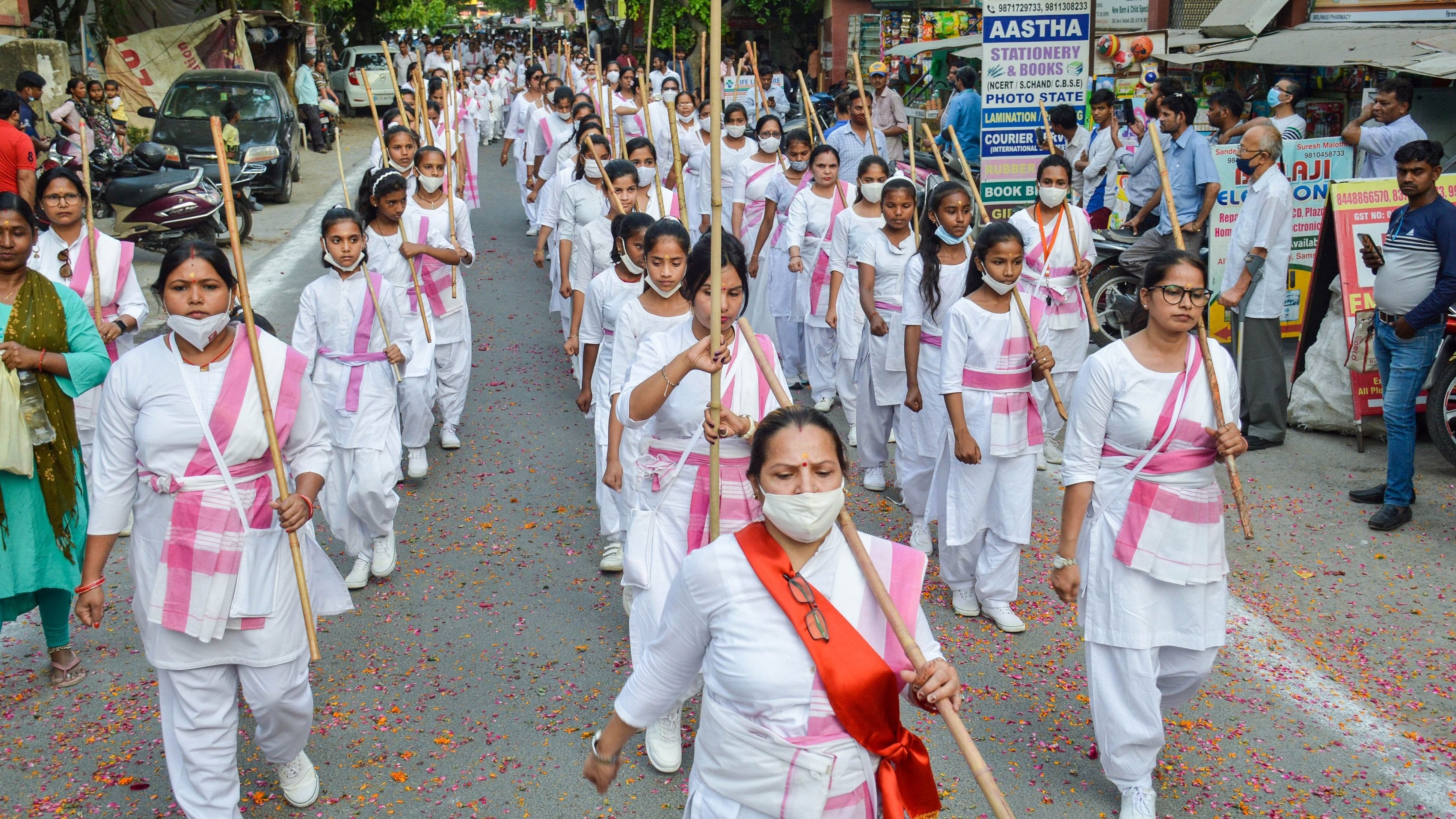 <div class="paragraphs"><p>Members of the Rashtra Sevika Samiti.</p></div>