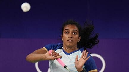 <div class="paragraphs"><p>P V Sindhu India in action during the Group M match against Fathimath Nabaaha Abdul Razzaq of Maldives.</p></div>