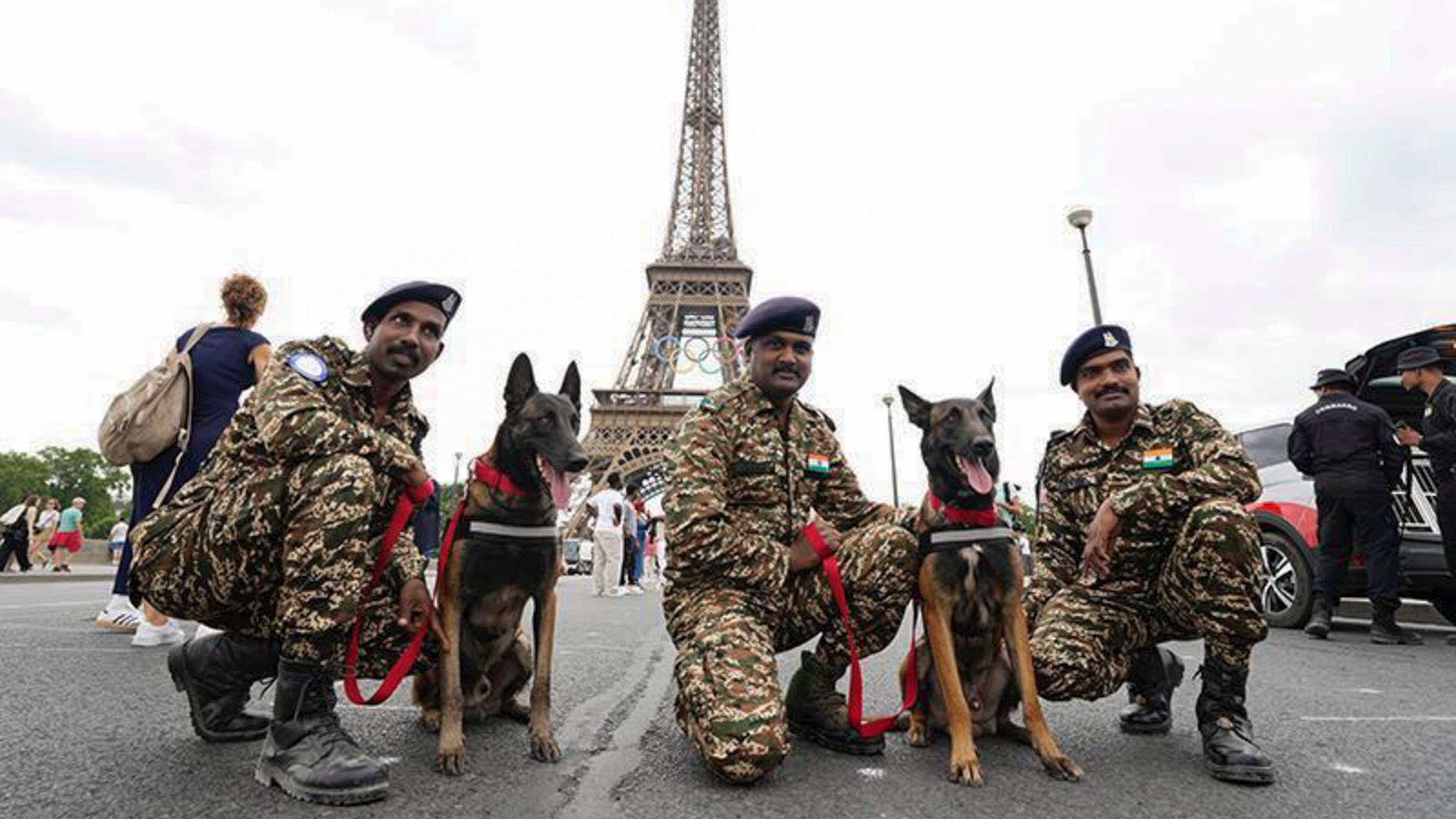 <div class="paragraphs"><p>CRPF dogs Vast and Denby along with their handlers. They are part of the 10 canine teams that have landed in France for providing security to various venues for the Paris Olympics beginning from July 26. </p></div>