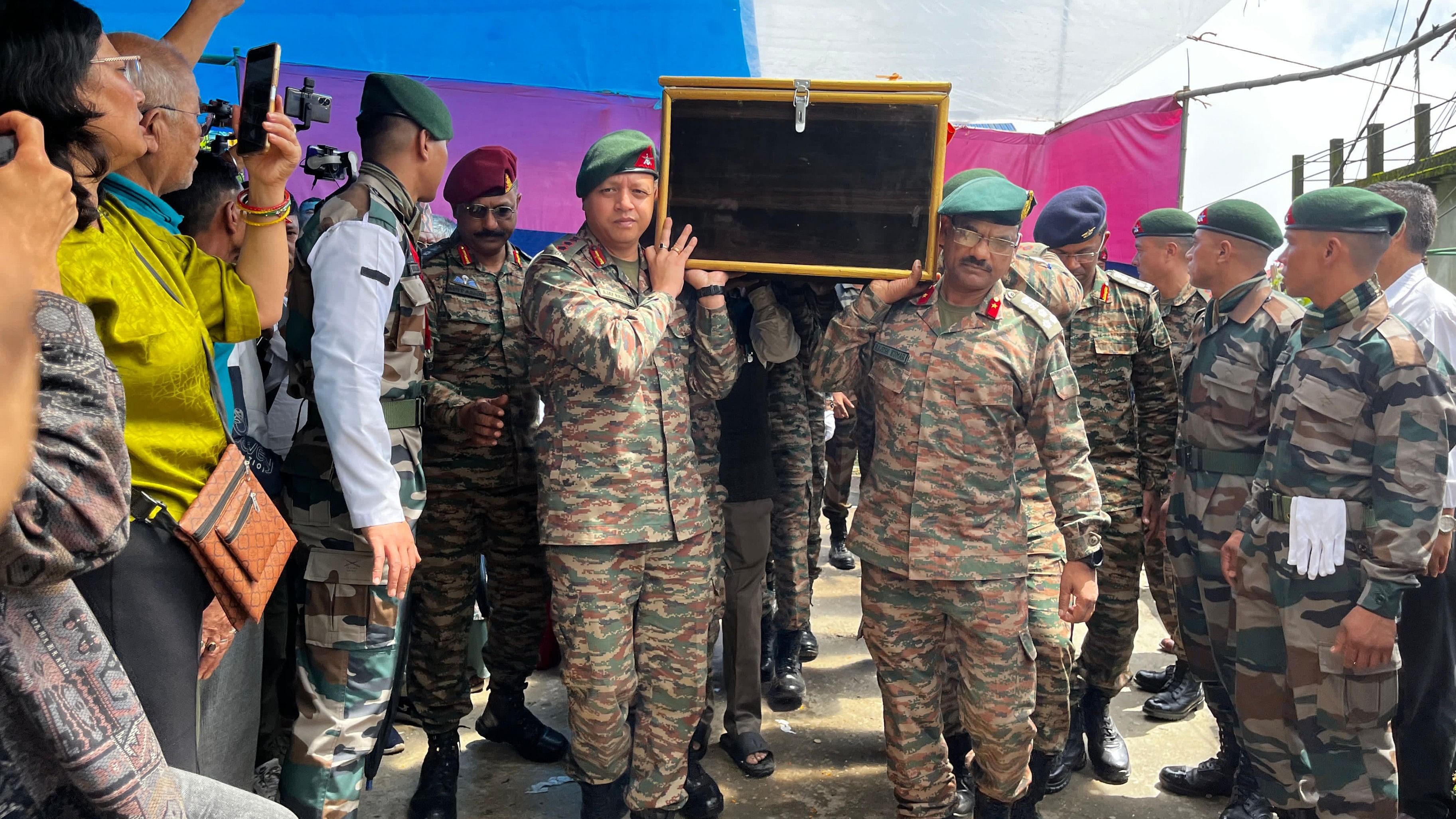 <div class="paragraphs"><p>Captain Thapa's mortal remains had reached his ancestral home at Jing Tea Estate in Lebong on Thursday.</p></div>