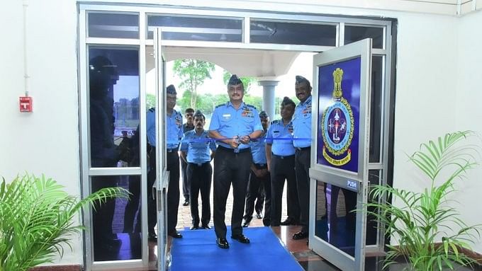 <div class="paragraphs"><p>IAF Chief Air Chief Marshal V R Chaudhari inaugurating the&nbsp;Weapon Systems School in Hyderabad.</p></div>