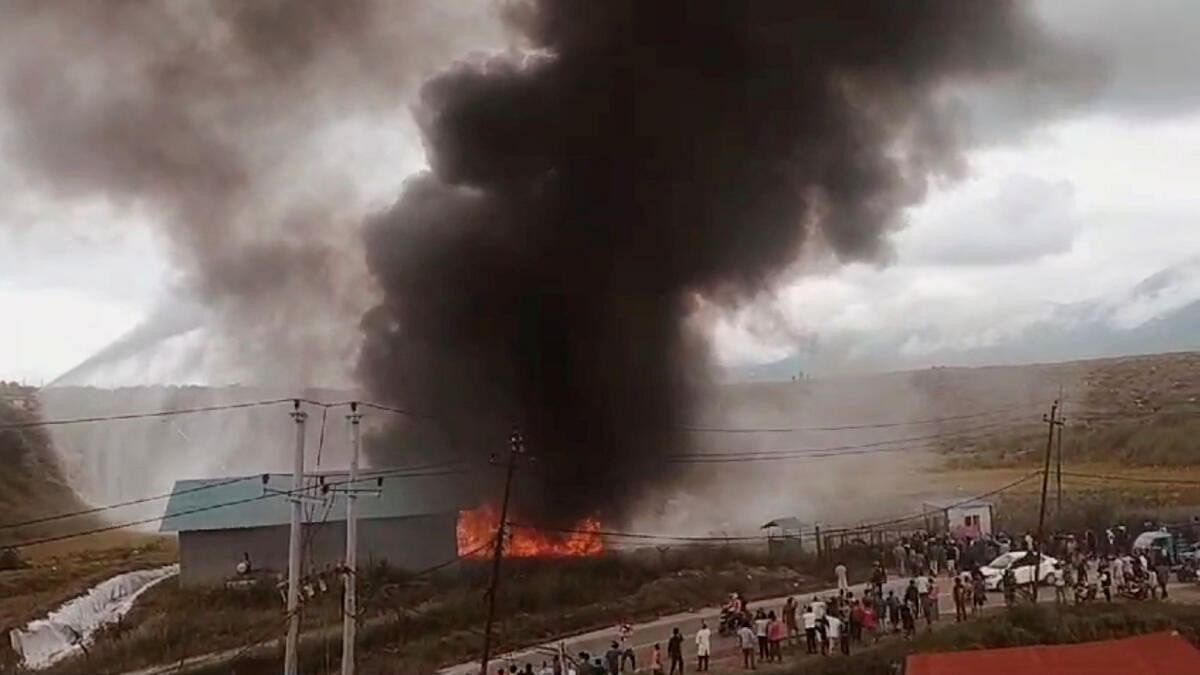 <div class="paragraphs"><p>A view shows the aftermath of a plane crash in Kathmandu, Nepal, July 24, 2024, in this screen grab obtained from a social media video.</p></div>