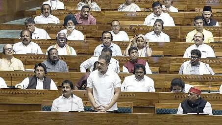 <div class="paragraphs"><p>Leader of Opposition in Lok Sabha and Congress MP Rahul Gandhi speaks in the House during the Monsoon session of Parliament, in New Delhi, Tuesday.&nbsp;</p></div>