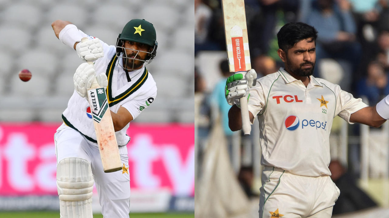 <div class="paragraphs"><p>Pakistan test captain Shan masood(L) and batter Babar Azam (R).</p></div>