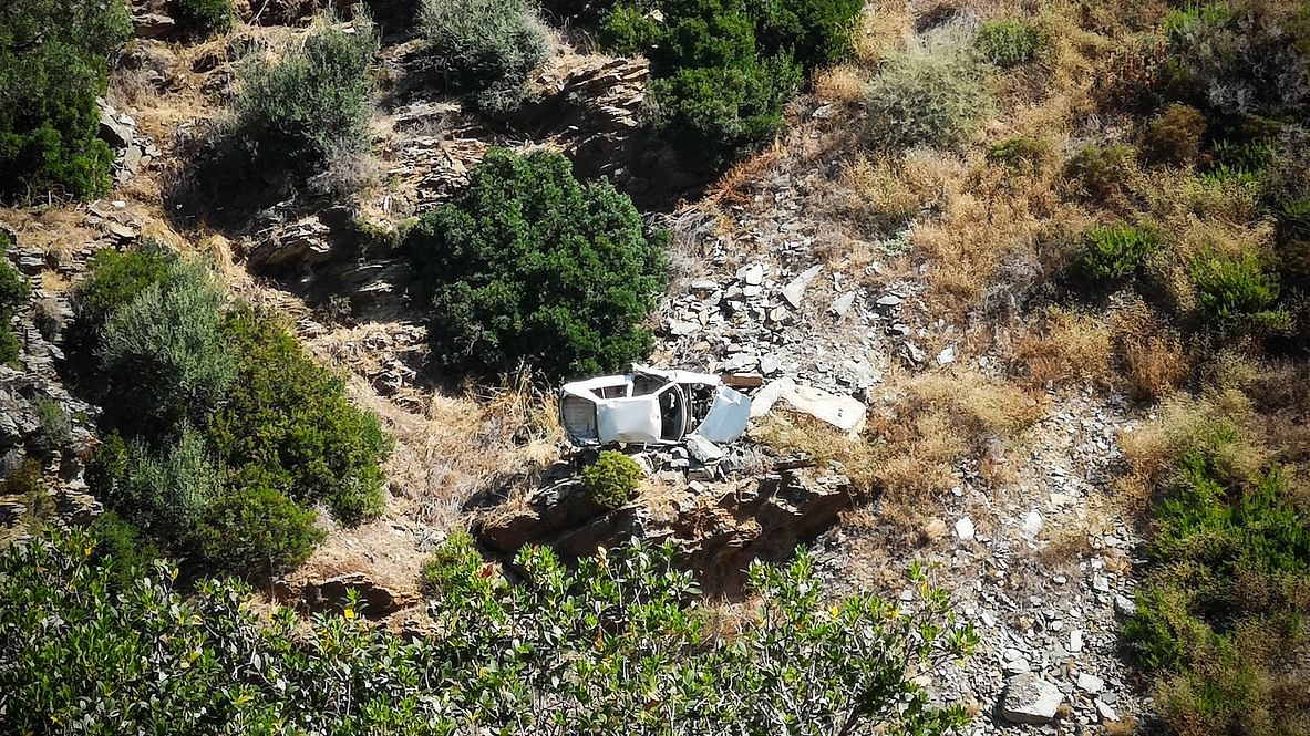 <div class="paragraphs"><p>Representative image showing a crashed car on a hillside.</p></div>