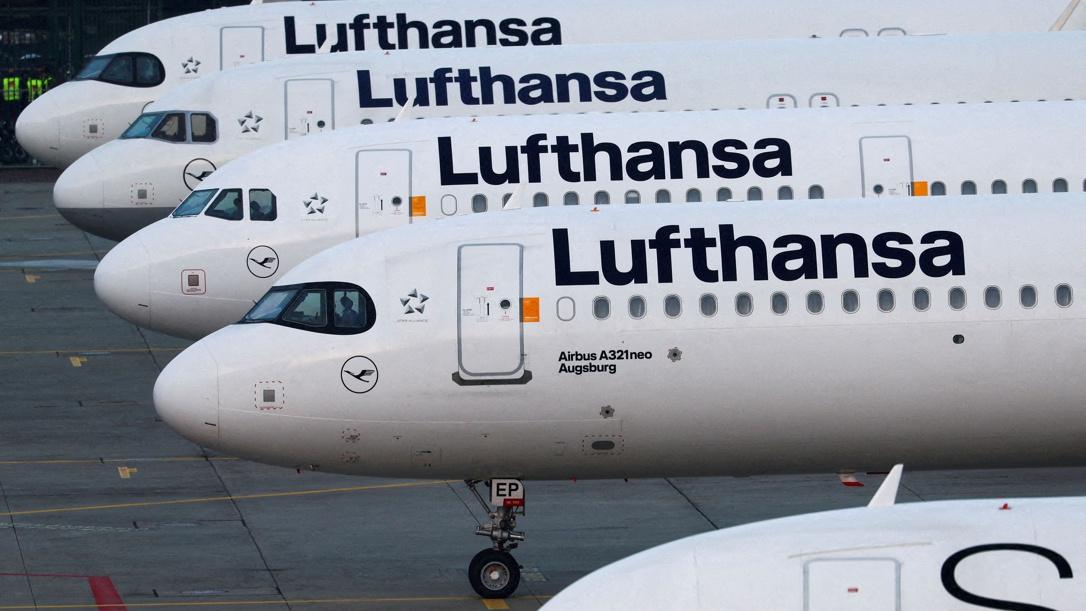 <div class="paragraphs"><p>File Photo of Lufthansa planes standing parked at an airport.</p></div>