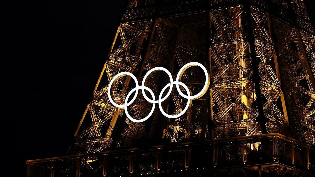 <div class="paragraphs"><p>A general view of the Olympic rings on the Eiffel Tower a day before the opening ceremony of the Paris 2024 Olympics, in Paris, France June 25, 2024.</p></div>