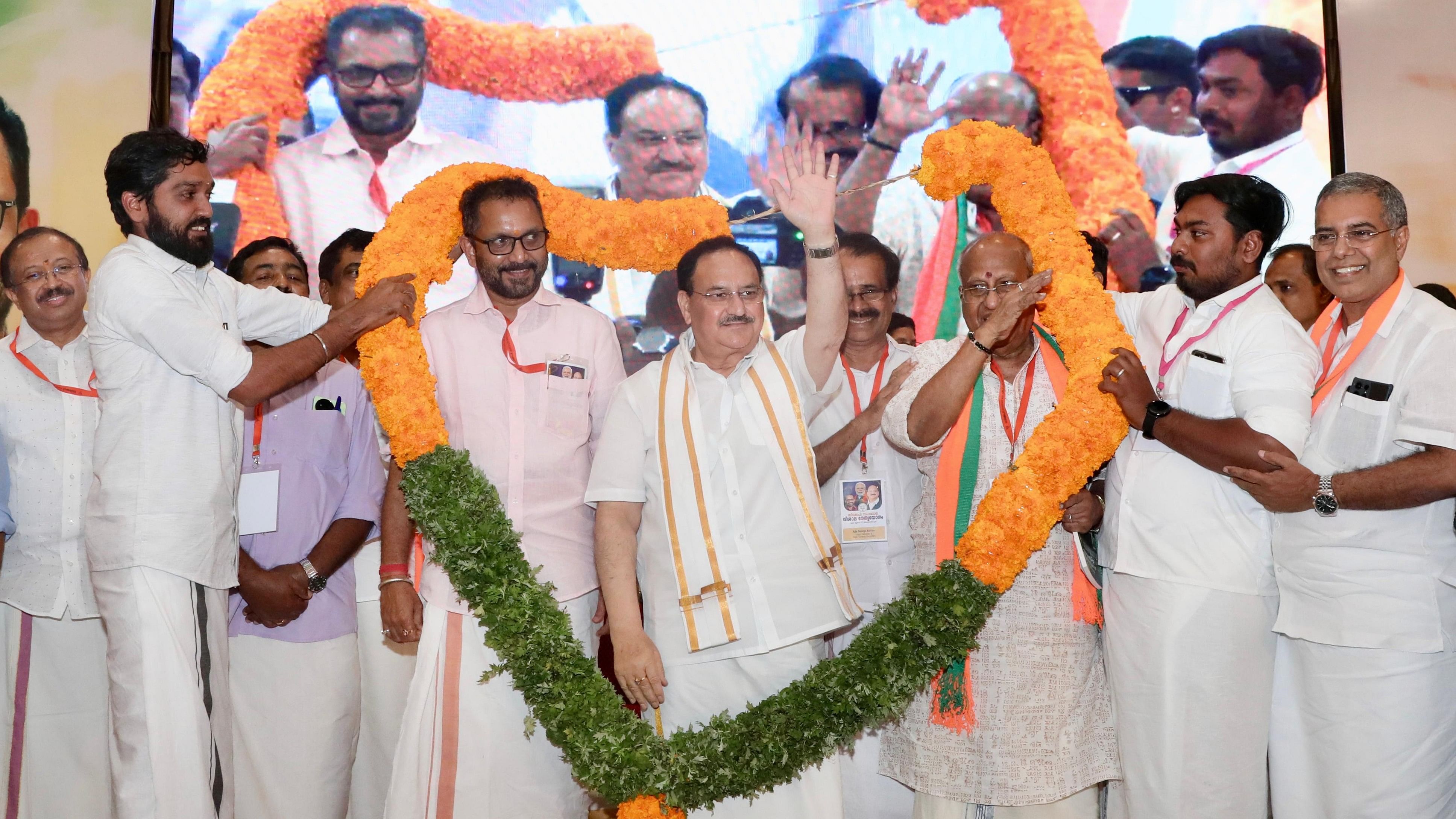 <div class="paragraphs"><p>BJP National President J P Nadda addressed party meeting in Kerala on Tuesday.&nbsp;</p></div>