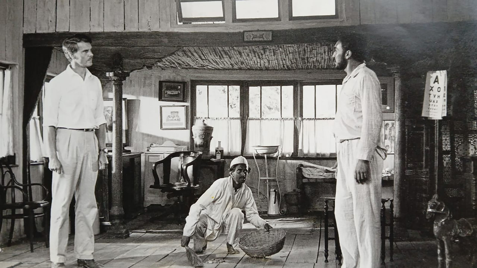 H S Krishnamurthy also known as HaSaKru (centre, on the floor) in a scene from ‘A Passage to India’..