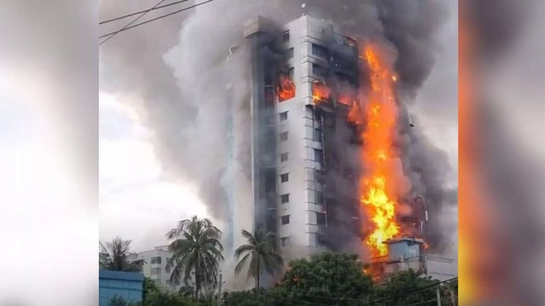 <div class="paragraphs"><p>At least 24 people, including an Indonesian national, were burnt alive by a mob in Bangladesh at a starred hotel owned by a leader of Awami League party.</p></div>