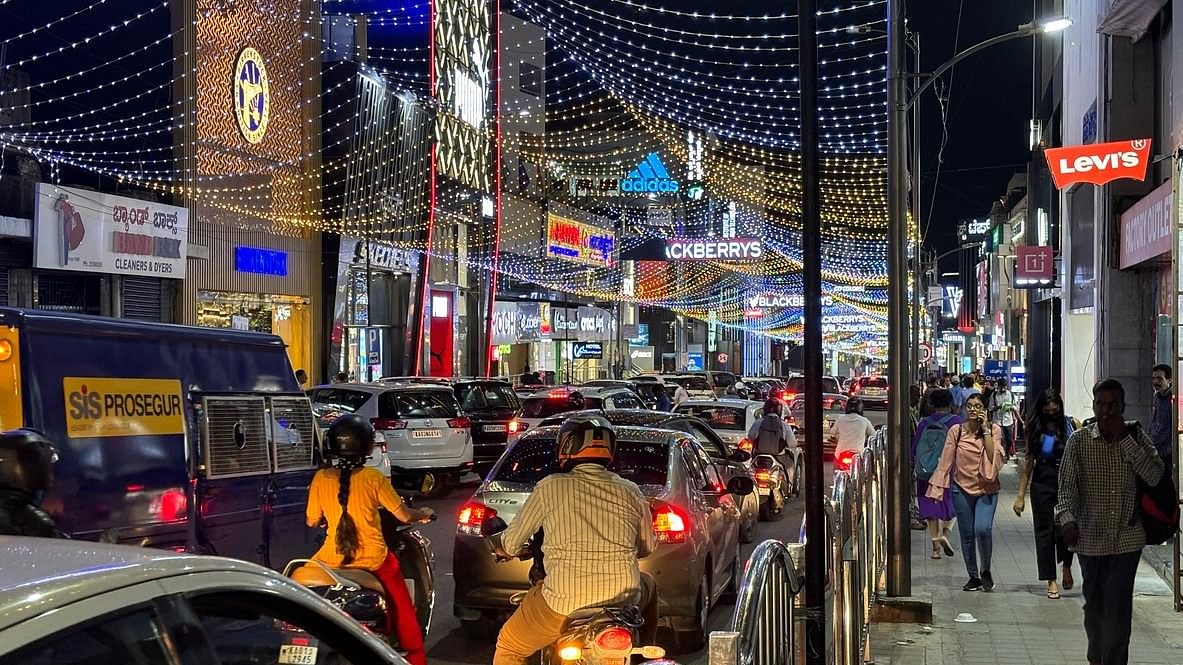 <div class="paragraphs"><p>A view of Brigade road in Bengaluru</p></div>