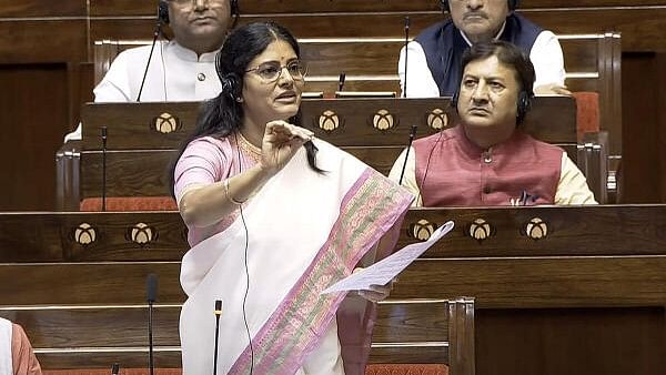 <div class="paragraphs"><p>MoS Anupriya Singh Patel speaks in the Rajya Sabha during the Monsoon session of Parliament, in New Delhi, Tuesday.&nbsp;</p></div>