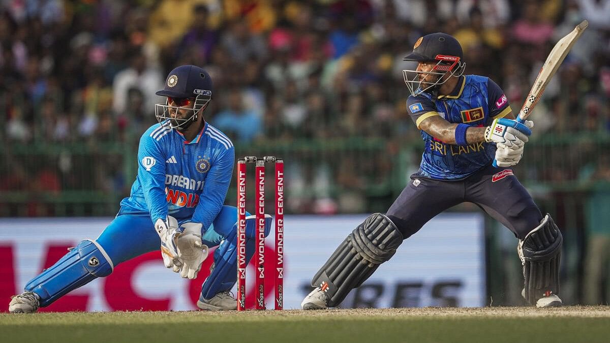 <div class="paragraphs"><p>Sri Lanka's Kusal Mendis plays a shot during the third one-day international (ODI) cricket match between India and Sri Lanka at the R. Premadasa International Cricket Stadium, in Colombo, Wednesday, August 7, 2024.</p></div>