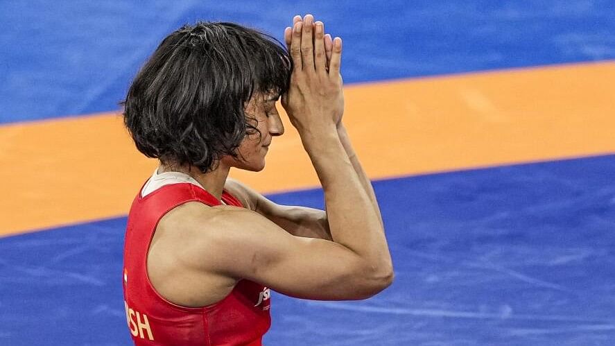 <div class="paragraphs"><p>Vinesh Phogat after yesterday's semifinals.</p></div>