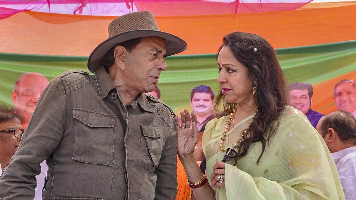 <div class="paragraphs"><p>Hema Malini with actor-husband Dharmendra.&nbsp;</p></div>