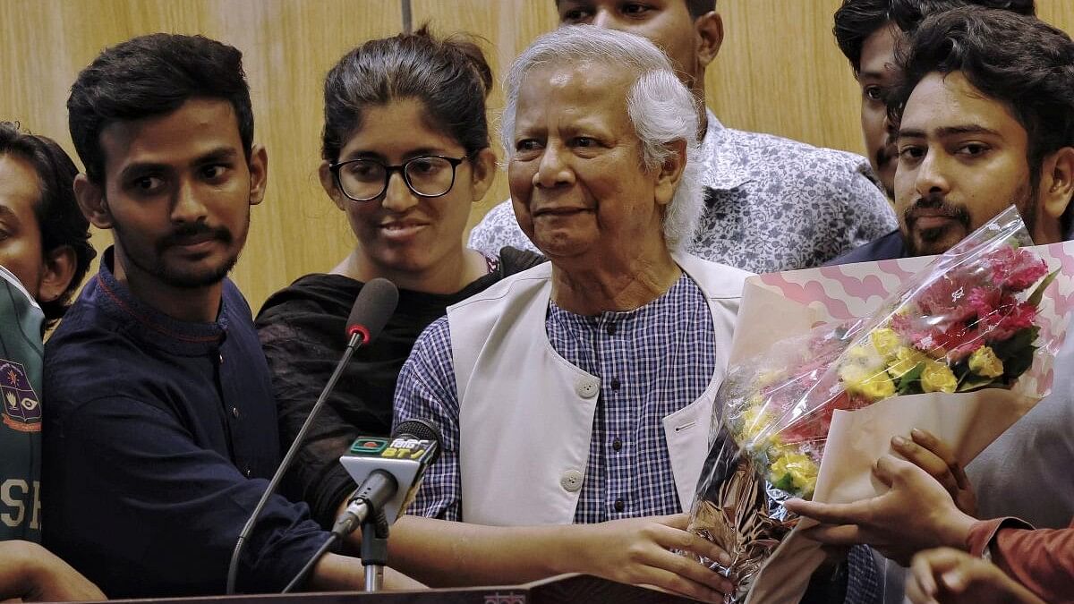 <div class="paragraphs"><p>Nobel laureate Muhammad Yunus, who was recommended by Bangladeshi student leaders as the head of the interim government in Bangladesh.</p></div>