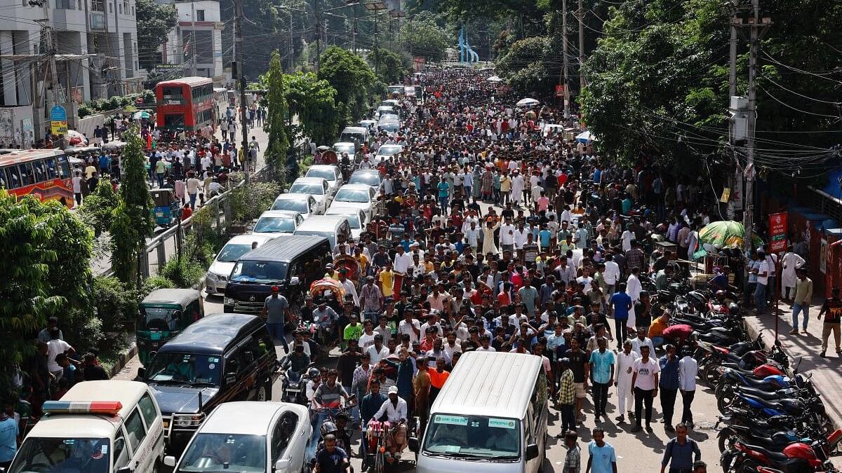 <div class="paragraphs"><p>Supporter of Bangladesh Nationalist Party (BNP) join in a rally, days after the resignation of former Prime Minister Sheikh Hasina, in Dhaka, Bangladesh.</p></div>