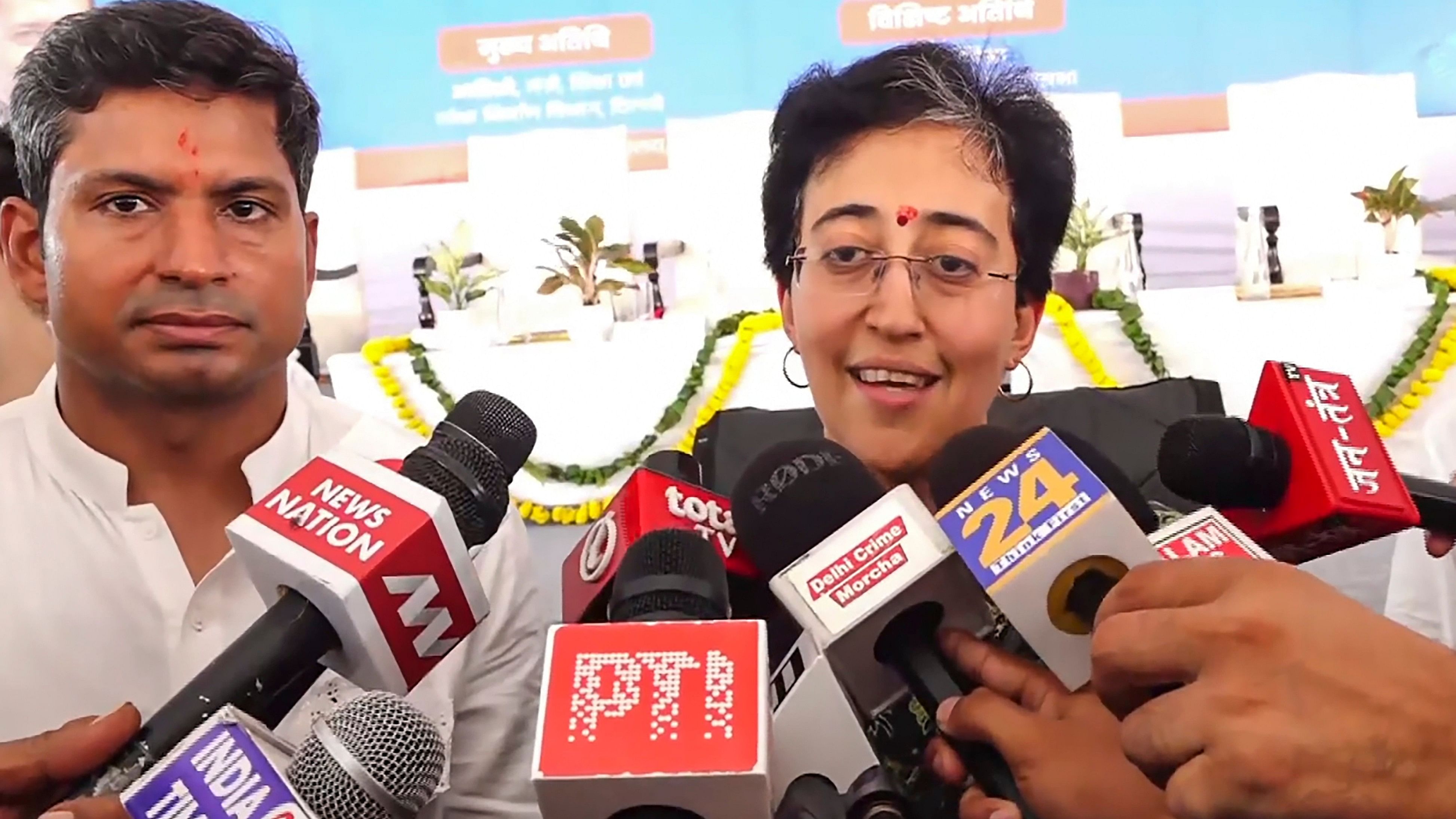 <div class="paragraphs"><p>Delhi Minister and AAP leader Atishi speaks to the media after the Supreme Court granted bail to party leader Manish Sisodia.</p></div>