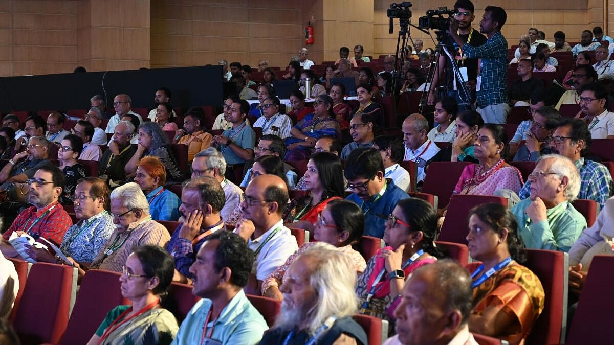 <div class="paragraphs"><p>Audience at the first day of Book Brahma Literature Festival 2024, at St Joseph Auditorium in Bengaluru.</p></div>