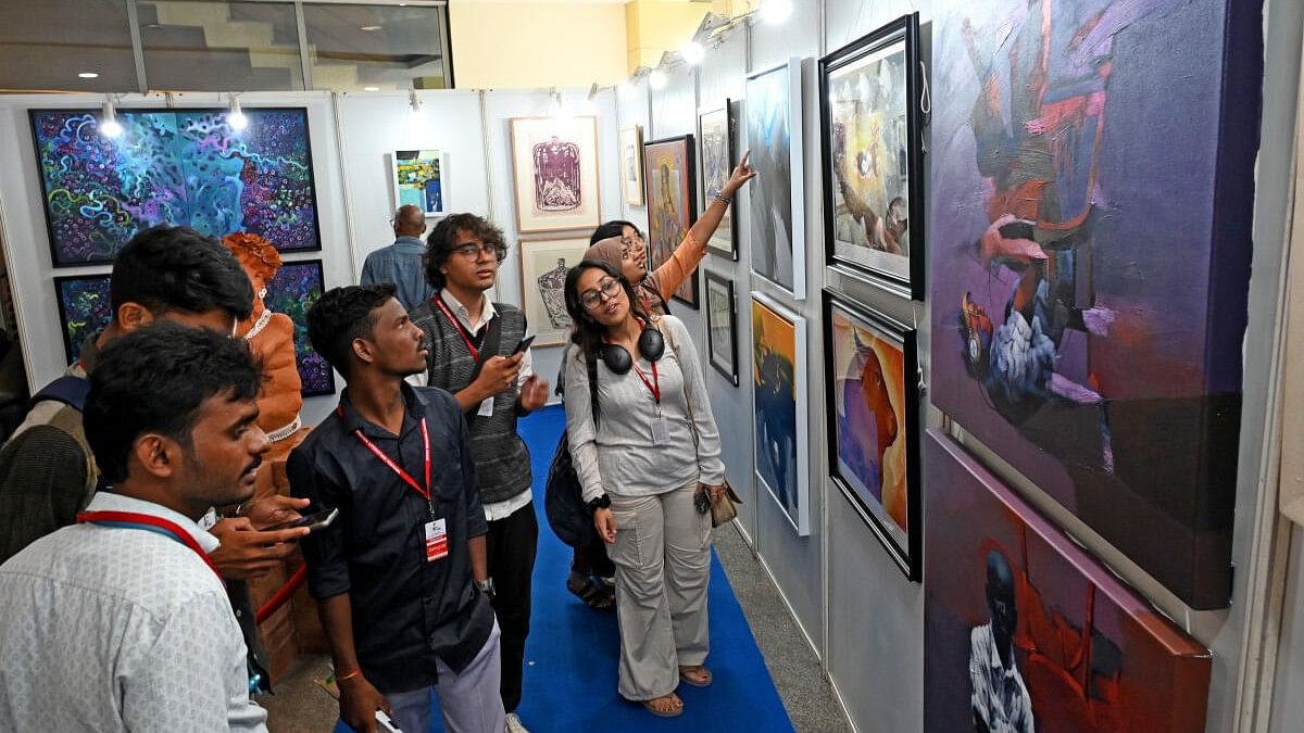 <div class="paragraphs"><p>Visitors at the first day of Book Brahma Literature Festival 2024, at St Joseph Auditorium in Bengaluru.</p></div>