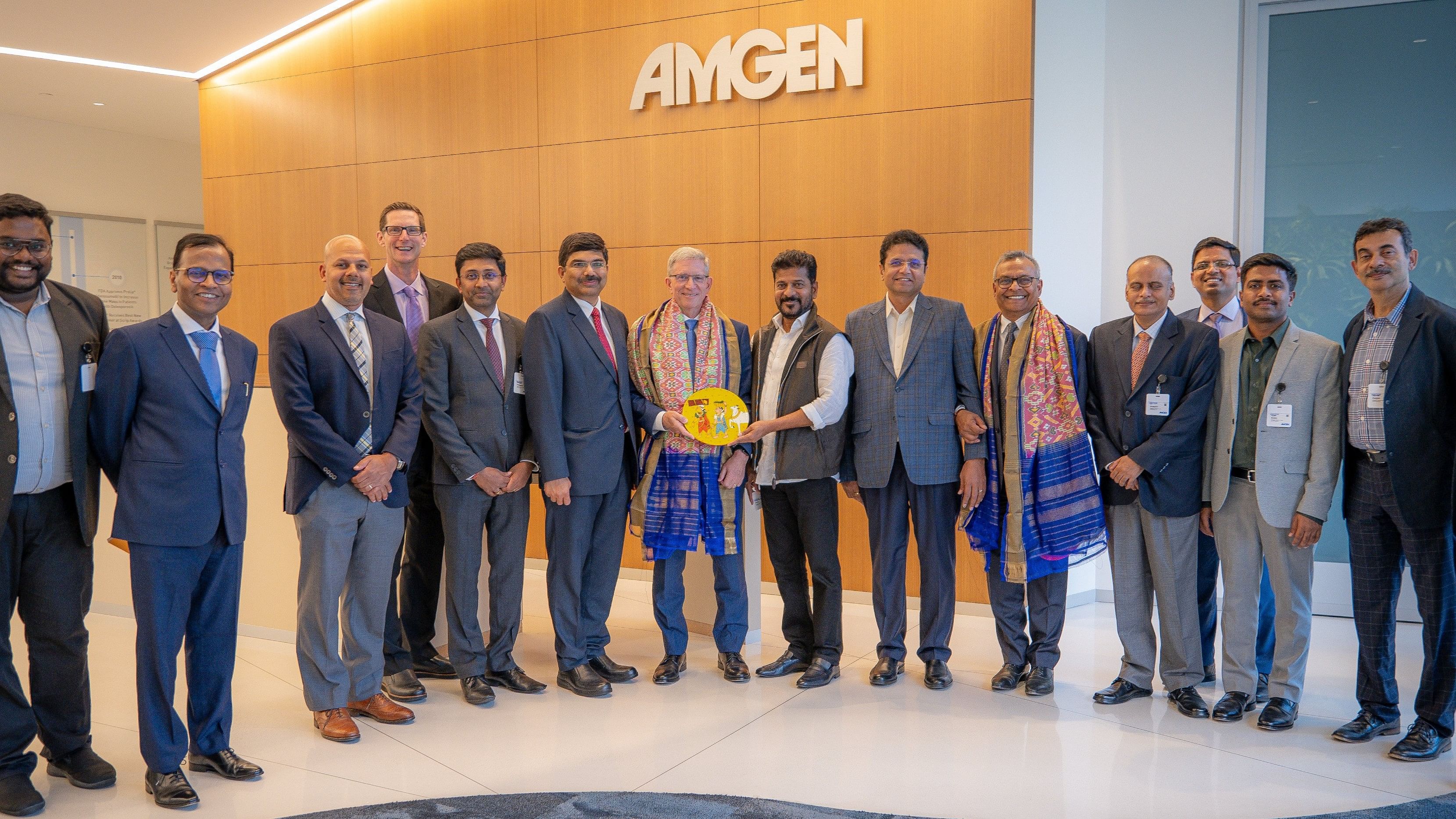 <div class="paragraphs"><p>Revanth Reddy and Industries Minister Duddilla Sridhar Babu met Dr. David Reese and Som Chattopadhyay at Amgen’s R&amp;D site in San Francisco on Friday.</p></div>