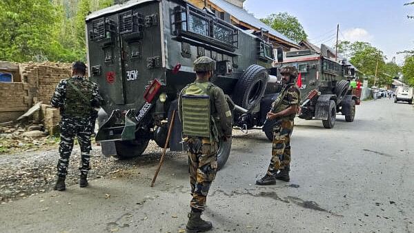 <div class="paragraphs"><p>Security personnel during an encounter with terrorists  in Anantnag district.</p></div>