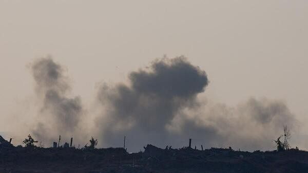 <div class="paragraphs"><p>Smoke rises from an explosion in Gaza, amid the ongoing conflict between Israel and Hamas, as seen from Israel.&nbsp;</p></div>