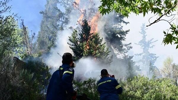 <div class="paragraphs"><p>Firefighters try to extinguish a wildfire burning in the village of Varnava, near Athens, Greece.&nbsp;</p></div>