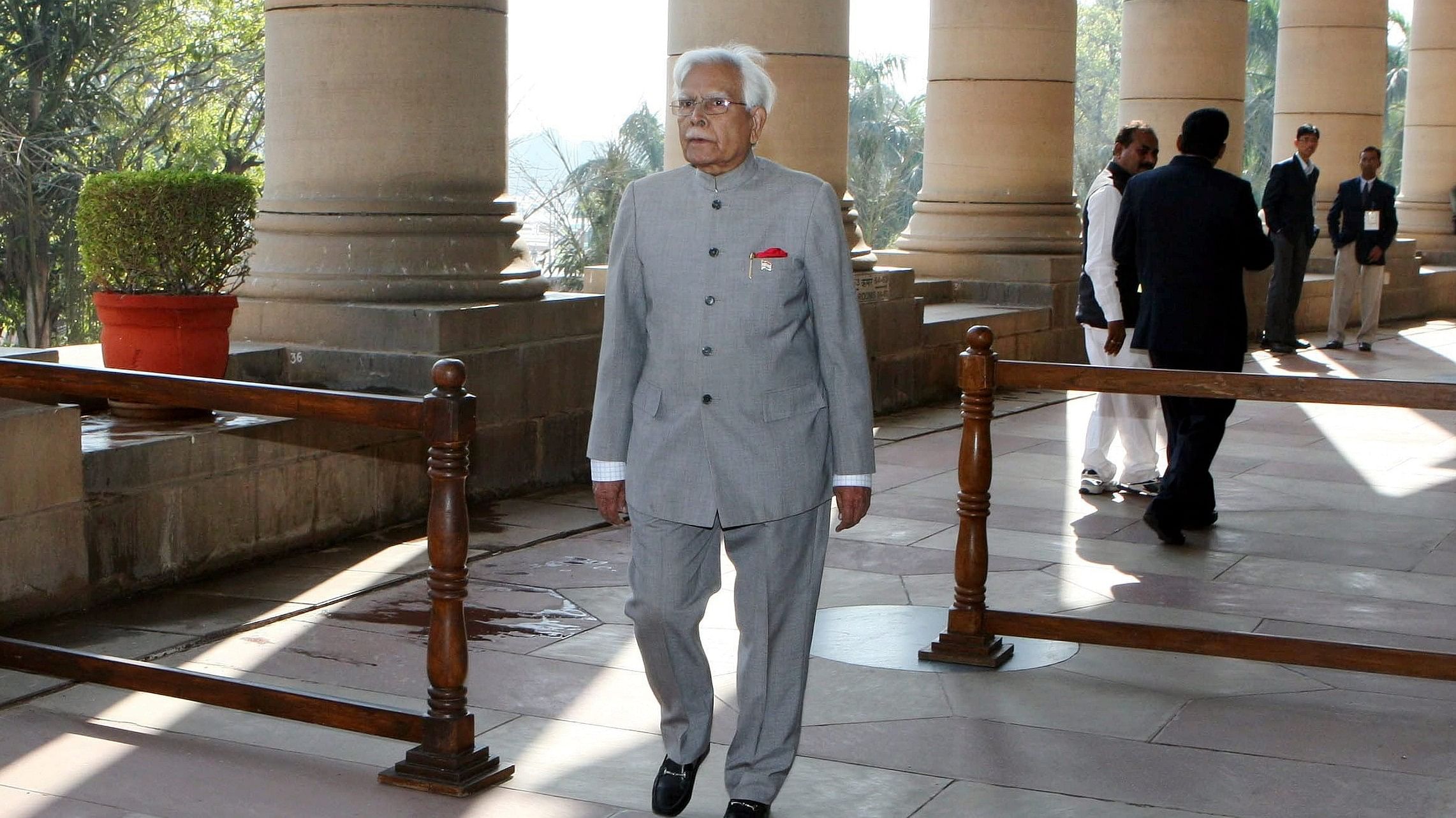 <div class="paragraphs"><p>Former external affairs minister Natwar Singh at Parliament House.</p></div>